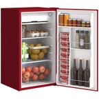 3.2 Cu.Ft Mini Fridge with Freezer, Single Door Compact Refrigerator with Adjustable Thermostat for Bedroom