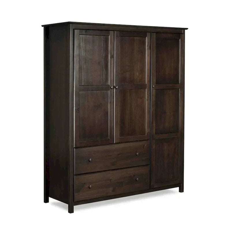 Grain Wood Furniture Shaker Wood 3-door Armoire - 60x72x22