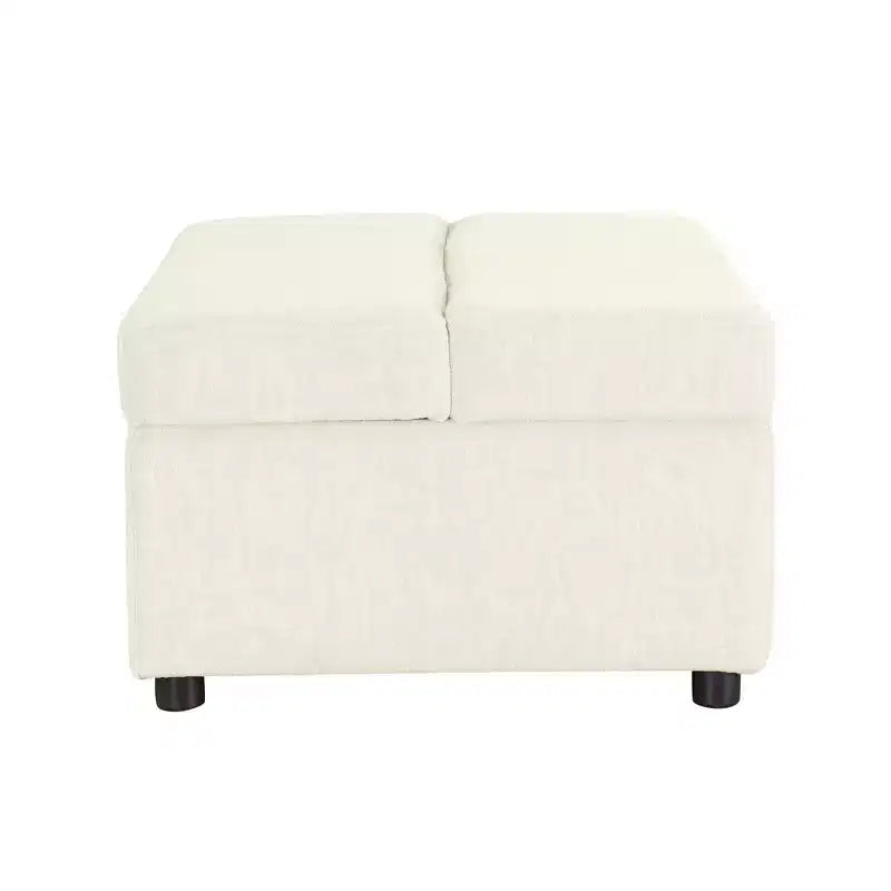 Twin Size Convertible Ottoman Sleeper Bed with Mattress - Space-Saving Guest Bed for Living Room & Apartment
