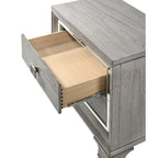 Ensemble de chambre à coucher 6 pièces en panneau rembourré gris Evonne avec éclairage DEL