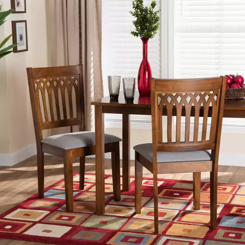 Baxton Studio Genesis Modern Fabric Wood Dining Chair Set