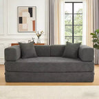 Dyonery 78Folding Sofa Bed Convertable Corduroy Couch King Size Floor Sleeper 4-in-1 DIY Combination Modular Sofa Fold Out Comfy sofa.