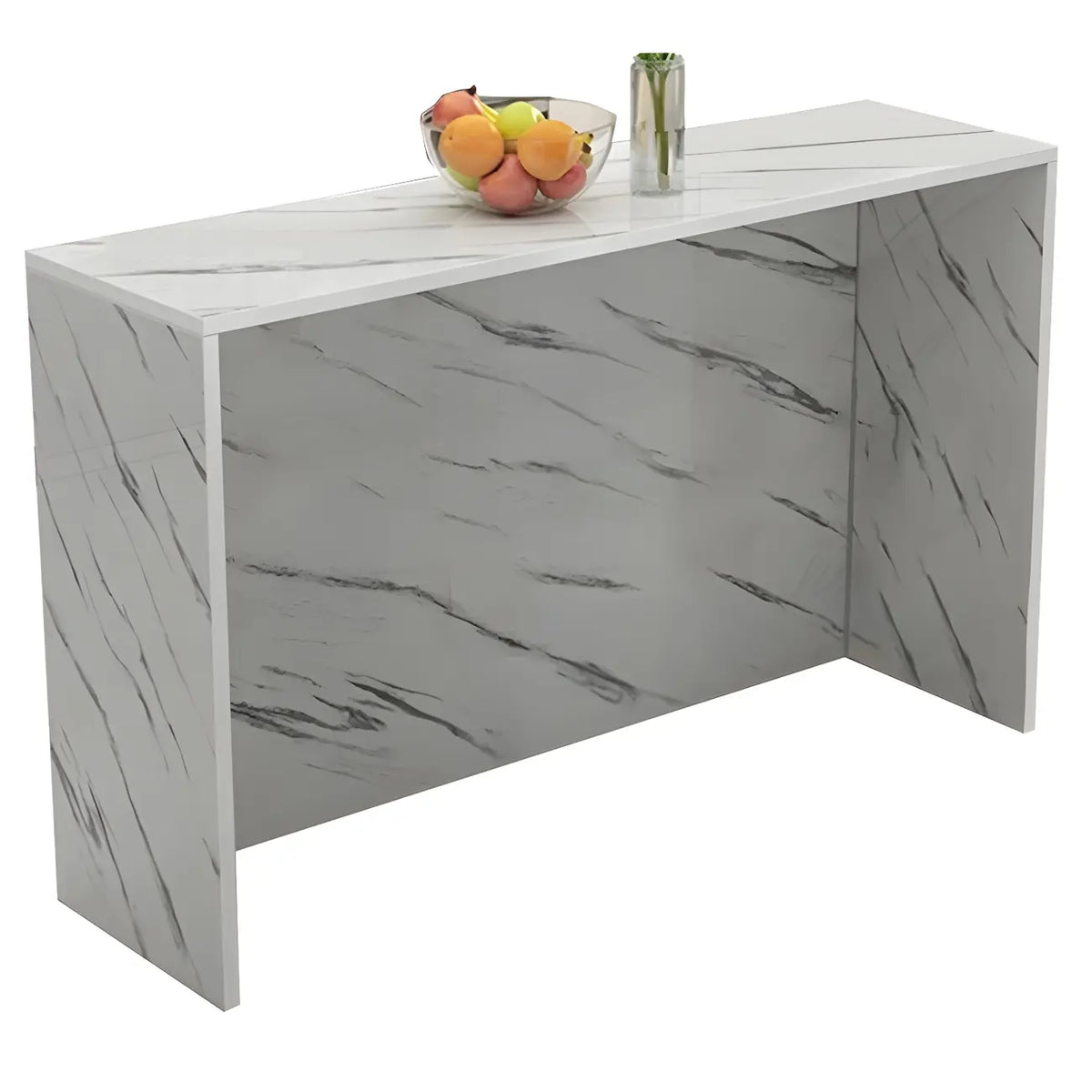 Living Room White Rectangular Wood Long Bar Table
