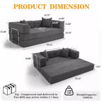 Dyonery 78Folding Sofa Bed Convertable Corduroy Couch King Size Floor Sleeper 4-in-1 DIY Combination Modular Sofa Fold Out Comfy sofa.