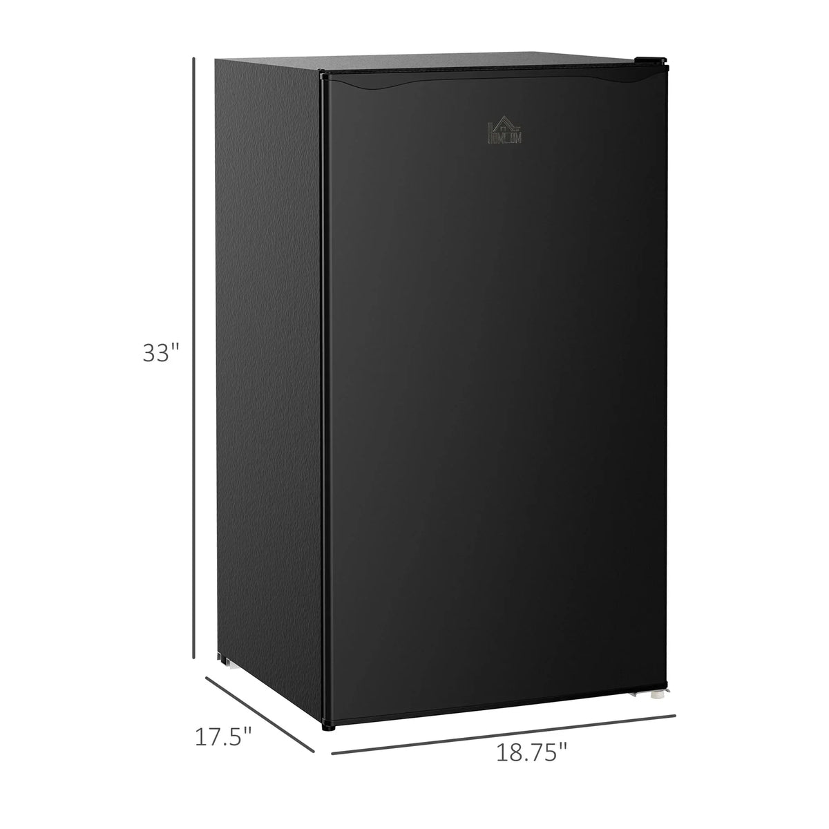 3.2 Cu.Ft Mini Fridge with Freezer, Single Door Compact Refrigerator with Adjustable Thermostat for Bedroom