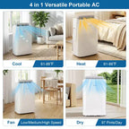 Costway 15000 BTU Inverter Portable Air Conditioner with Fan, Dehumidifier, Auto Swing