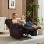 Manual recliner, ergonomic breathable fabric recliner with side pockets, single sofa, suitable for living room bedroom