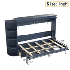 GDFStudio Rina Modern Murphy Platform Bed with Shelf, Side Cabinets and Drawers