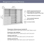 107 Système de dressing modulaire avec tringles, étagères et tiroirs style Shaker