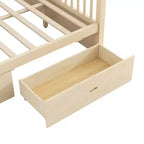 Cadre de lit à baldaquin en bois Whisen de taille Queen avec 2 tiroirs de rangement intégrés, construction robuste et durable