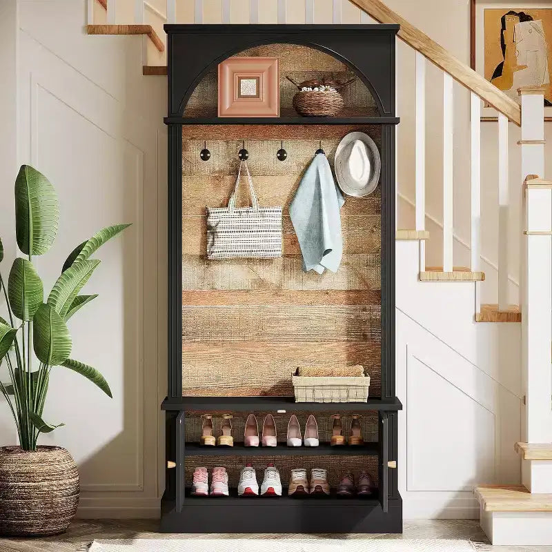 Lantine 70.86 Hall Tree with Bench, 4-in-1 Entryway Storage: Coat Rack, Shoe Shelf, Mudroom Bench for Hallway