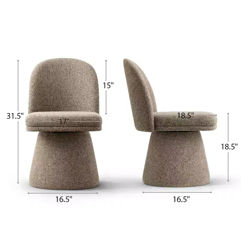 Set of 6 Modern 360 Swivel Armless Dining Chairs with Pedestal-style Base, Elegant Accent Chairs for Kitchen, Dining Room, or Office-Panipeachy