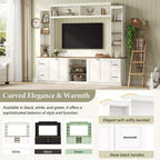 ModernLuxe 4-in-1 Farmhouse Entertainment Center Wall Unit, Fits TVs Up to 70, TV Stand Media Console w/ Adjustable Shelves & Drawers