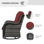 Gymojoy Outdoor Wicker Rocking Lounge Chairs with Swivel Base (Set of 2)