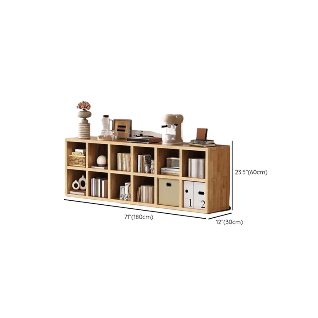Modern Horizontal Wood 8-Cube Natural Finish Bookcase