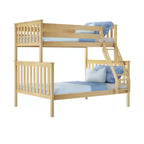 Max & Lily Bunk Bed Twin over Full Size, Solid Wood Bunk Beds with Ladder for Kids