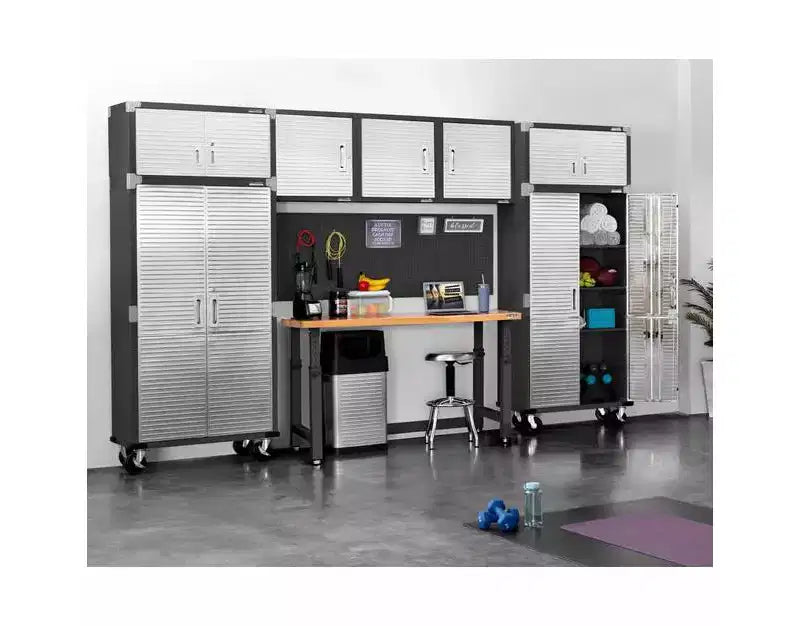 Heavy Duty 60 Adjustable Height Workbench Table with Wood Top