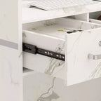 Famapy L-shaped Reception Desk Multifunctional Welcome Desk Workstation