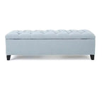 Luxury Storage Ottoman Bench - Button-Tufted Upholstered Rectangular Footrest for Living Room, Entryway & Bedroom