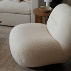 Minimalist Lounge Chair with Swivel, Round