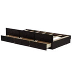 Lit superposé double avec échelle, barrière de sécurité, lit gigogne double avec 3 tiroirs pour chambre d'adolescent, meubles de chambre d'amis