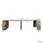 CLIHOME Modern Multifunctional Extendable Dining Table with Outlet, Space Saving Expanding Table with Storage