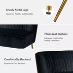 Causeuse en velours Nicolas | Canapé 2 places contemporain pour salon et chambre à coucher avec dossier capitonné | Karat Home