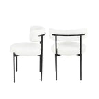 Roundhill Furniture Durban 5-Piece Round Dining Set, Wood Dining Table with 4 Boucle Chairs