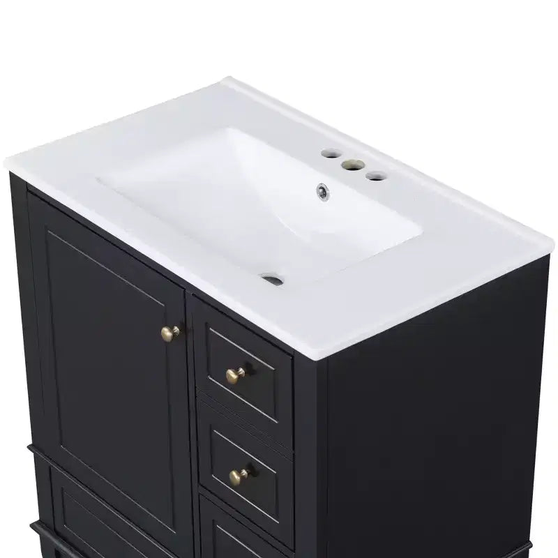 30 Bathroom Vanity Sink Combo, Bathroom storage Cabinet with Drawers and Shelf, Single Sink Bathroom Vanity