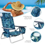 Costway 4-Pack Folding Backpack Beach Chair 5-Position Outdoor - See Details