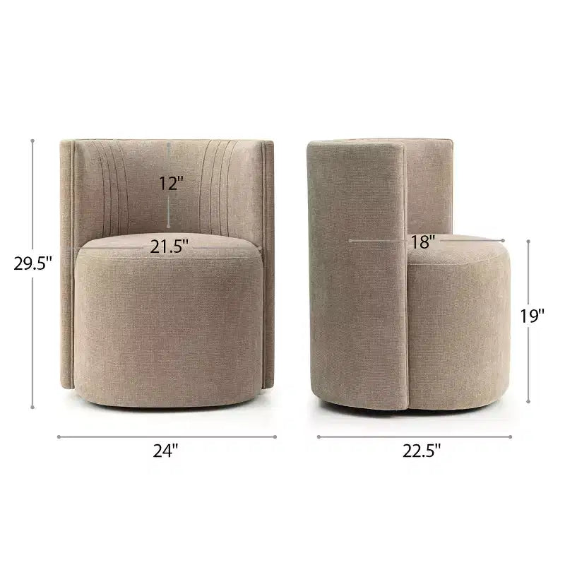 Lot de 4 chaises de salle à manger modernes pivotantes, chaises sans accoudoirs rembourrées en tissu texturé avec dossier incurvé pour salle à manger ou cuisine - Panipeachy