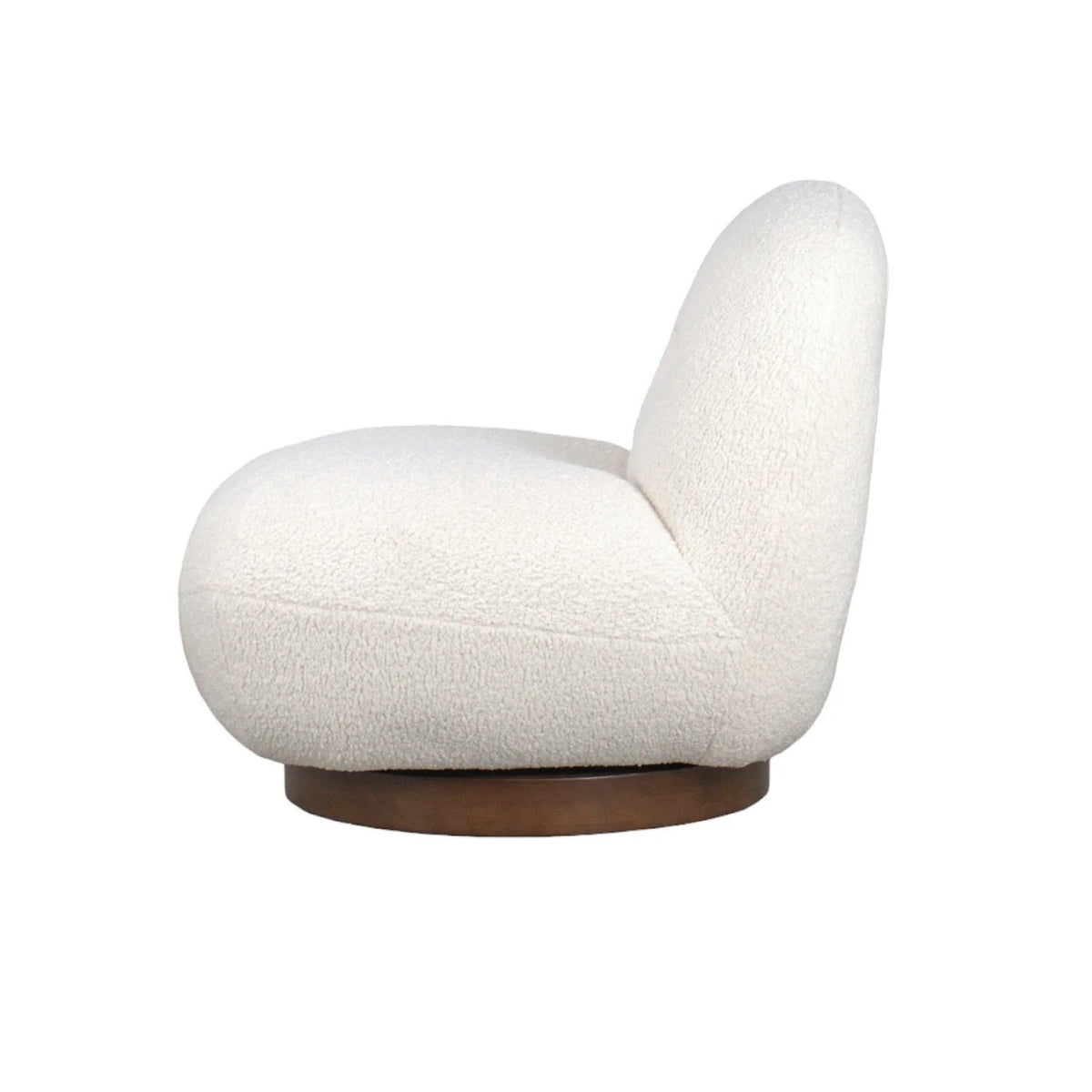 Minimalist Lounge Chair with Swivel, Round