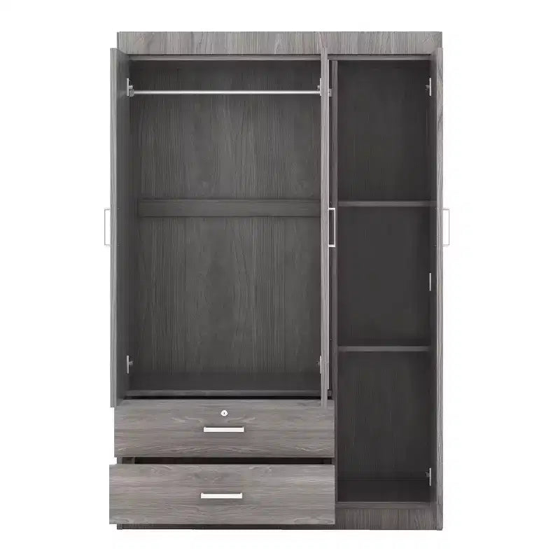 3-Door Wardrobe with Shelves and 2 Drawers, Clothing Armoire 4A - ModernLuxe