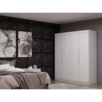 Set of 2 Mulberry 2.0 Wardrobe Closet White - Manhattan Comfort: Bedroom Storage, Hanging Rods, Modern Design