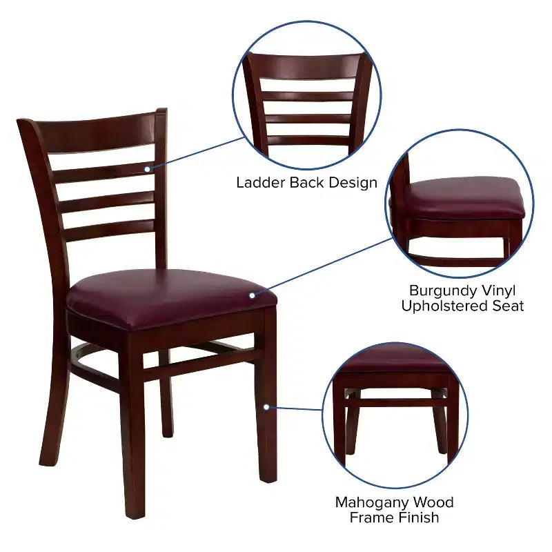 Flash Furniture Ladder Back Wooden Restaurant Chair