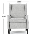 Wingback Push-Back Recliner Chair, Upholstered, Classic Style, Living Room Accent