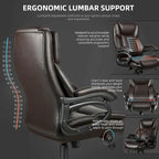 Bossin Big and Tall Executive Office Chair,500LBS Adjustable Lumbar Support Ergonomic Chair with High Back PU Leather Computer