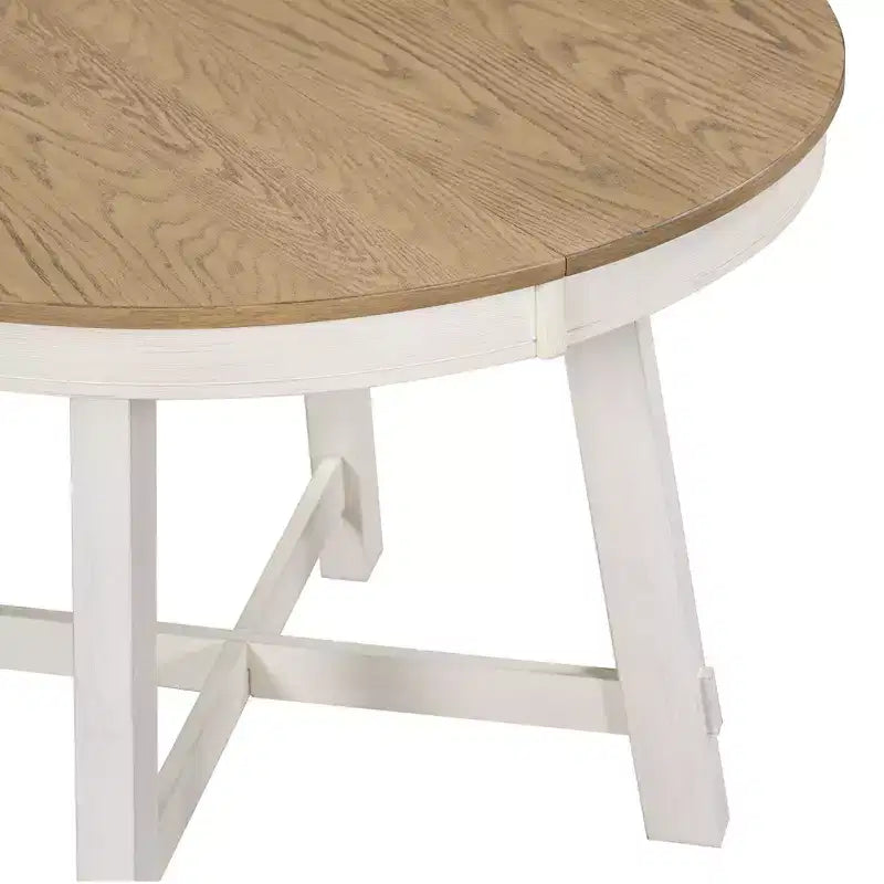 GDFStudio Joyce Table à manger extensible en bois massif de 147 cm