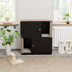 Double Cat Litter Box Enclosure for 2 Cats  Hidden Dual Litter Cabinet, Mark Mats & Sisal Post, Dog-Proof Modern End Table, Large Storage Cat House