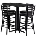 Emma and Oliver 24W x 42L Rectangular Laminate Table Set & 4 Ladder Back Stools
