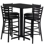 Emma and Oliver 24W x 42L Rectangular Laminate Table Set & 4 Ladder Back Stools