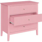 Heynemo 3 Drawer Dresser, Painted 30 Inch Tall Wood Nightstand with Storage, Wide Modern Chest of Drawers with Ball Bearing Slide