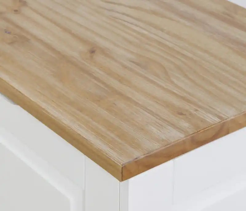 Backless Corner Nook Dining Bench - Natural and White