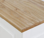 Backless Corner Nook Dining Bench - Natural and White