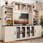 Modern TV Stand for 55-Inch TV with Charging Station, Media Console with Large Storage Cabinets, Entertainment Center for Living Room-Panipeachy