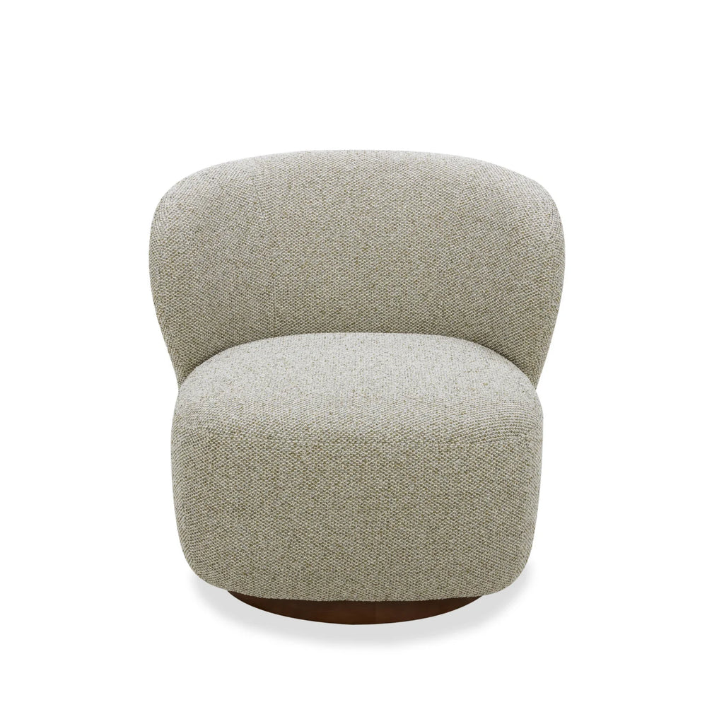 Mid-Century Lounge Chair with Upholstered, Swivel - Living Room