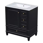 30 Bathroom Vanity Sink Combo, Bathroom storage Cabinet with Drawers and Shelf, Single Sink Bathroom Vanity