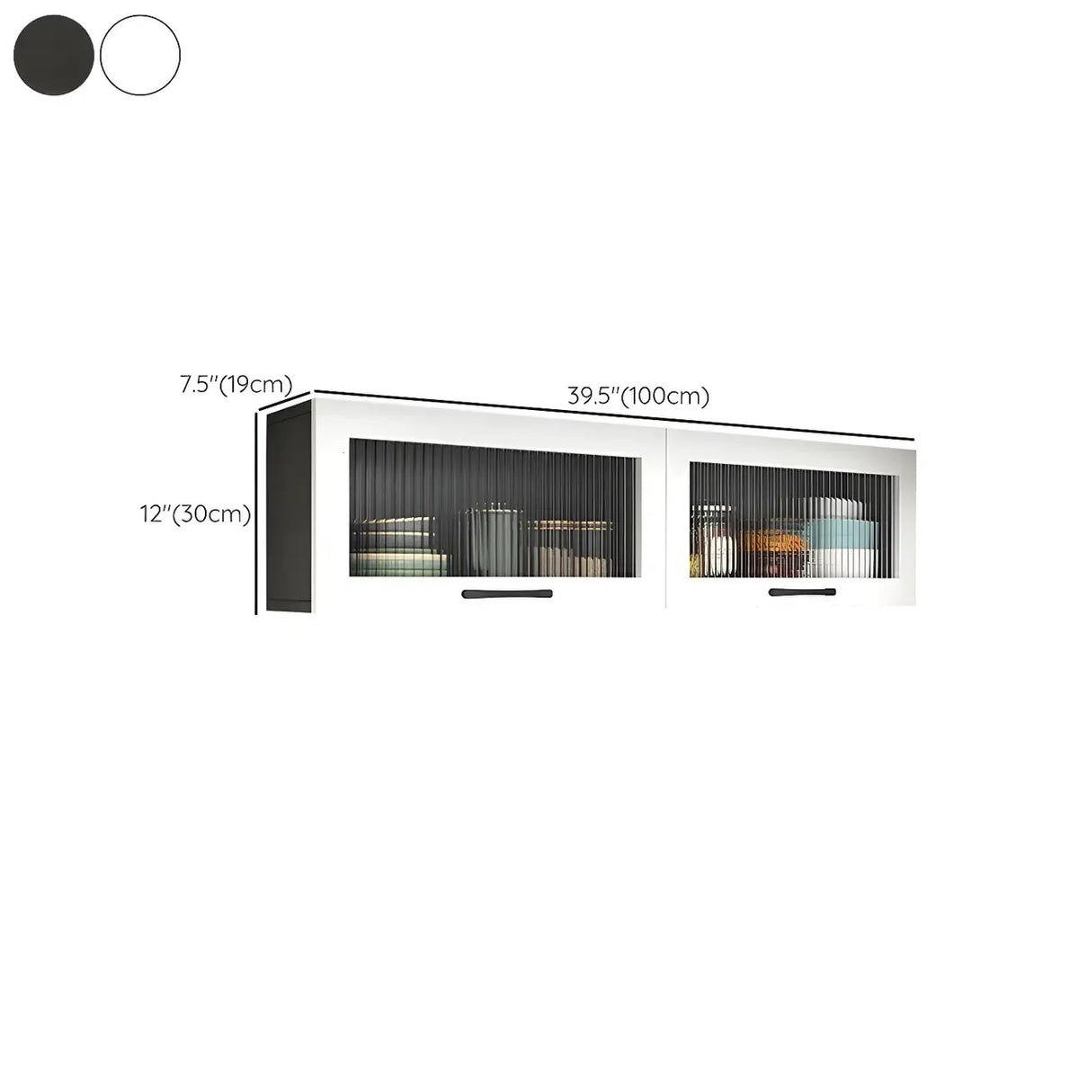 Kitchen White Wood Wall-Mounted Storage China Cabinets