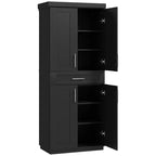 Modern Kitchen Pantry Freestanding Cabinet Cupboard with Doors and Drawer, Adjustable Shelving