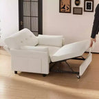 Dyonery 51 3-in-1 Sleeper Sofa Bed, Convertible Loveseat with Pull-Out Bed, Adjustable Backrest, Linen Couch